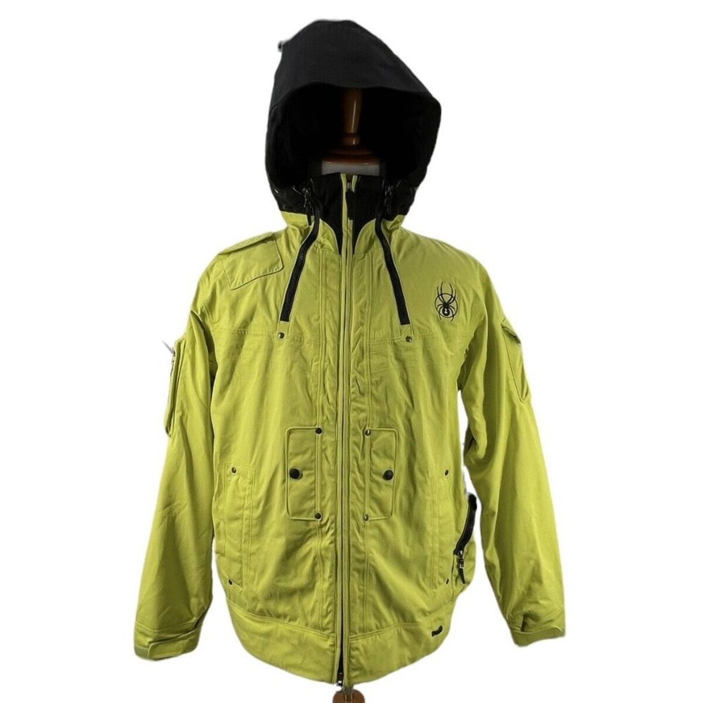 New SPYDER Mens Fly Suit Green Black Ski Snowboardā Jacket Coat Size Medium $600